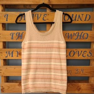 NWT Skies Are Blue- Beige, Cream and Pink Striped Sweater